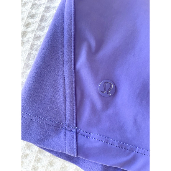 Lululemon Size 10 Square Neck Mesh Nulu Yoga T Shirt Cropped Tee Charged Indigo - Picture 3 of 7